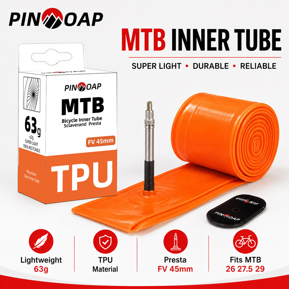 Mountain Biking Tube - PINMOAP Chambre à air pour VTT,